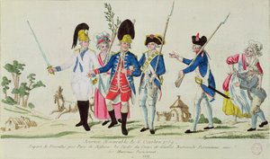 El día memorable del 6 de octubre de 1789, saliendo de Versalles hacia París: los Guardias del Cuerpo, la Guardia Nacional parisina y las heroínas parisinas